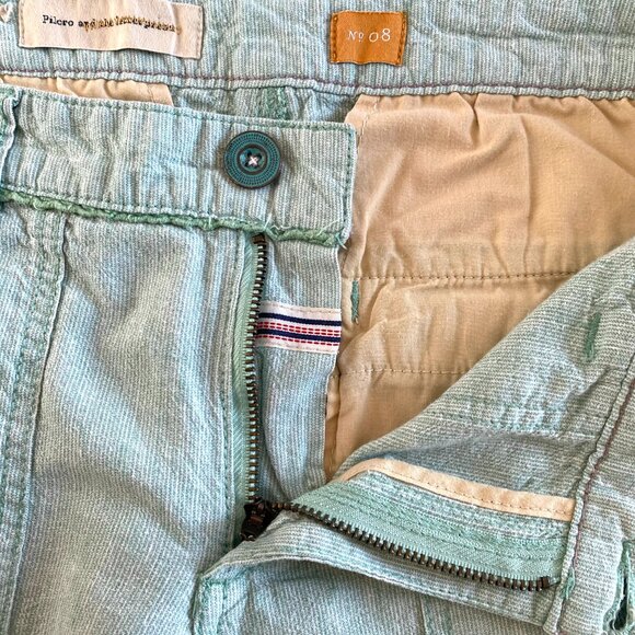 Pilcro green linen pants Womens 8 wide leg mid rise spring embroidered casual - Picture 7 of 14